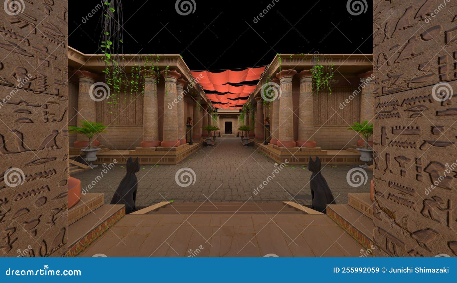 3D Rendering of the Ancient Ruins Stock Illustration Illustration of