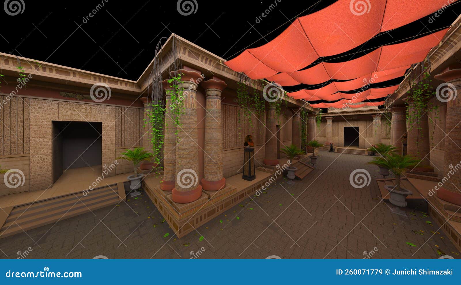 3D Rendering of the Ancient Ruins Stock Illustration Illustration of