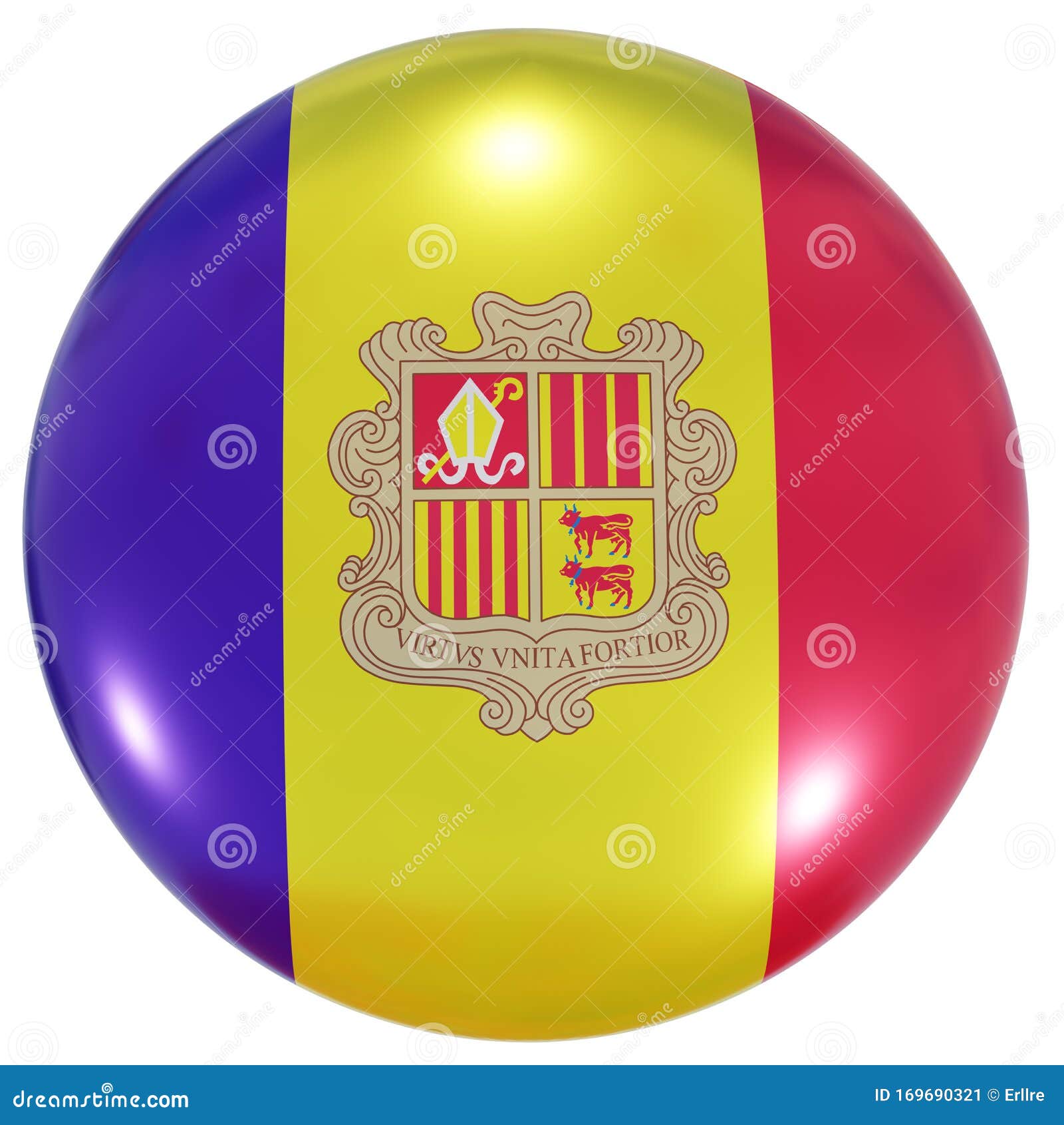 Andorra National Flag Button Stock Illustration ...