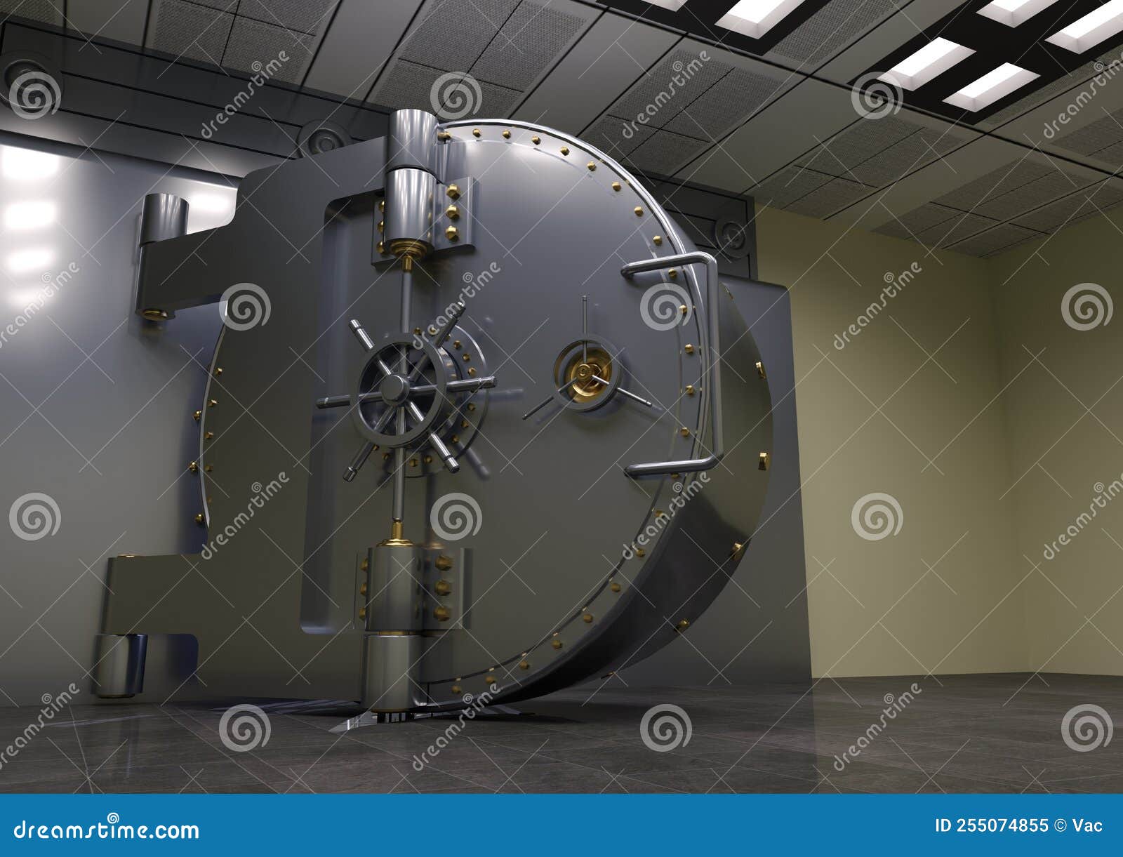 3D Rendering Banks Safe stock illustration. Illustration of people