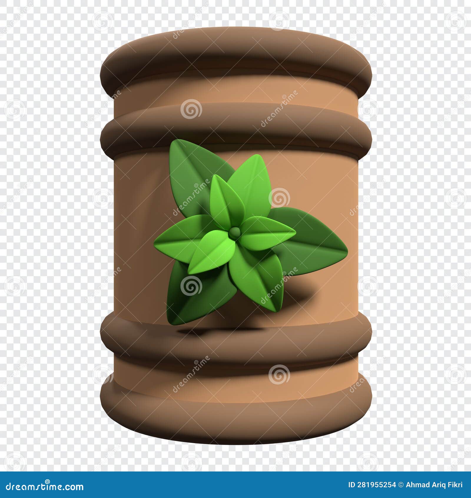 3d rendering barrel of bio fuel. bio fuel barrel icon. sustainable energy concept. 3d render 