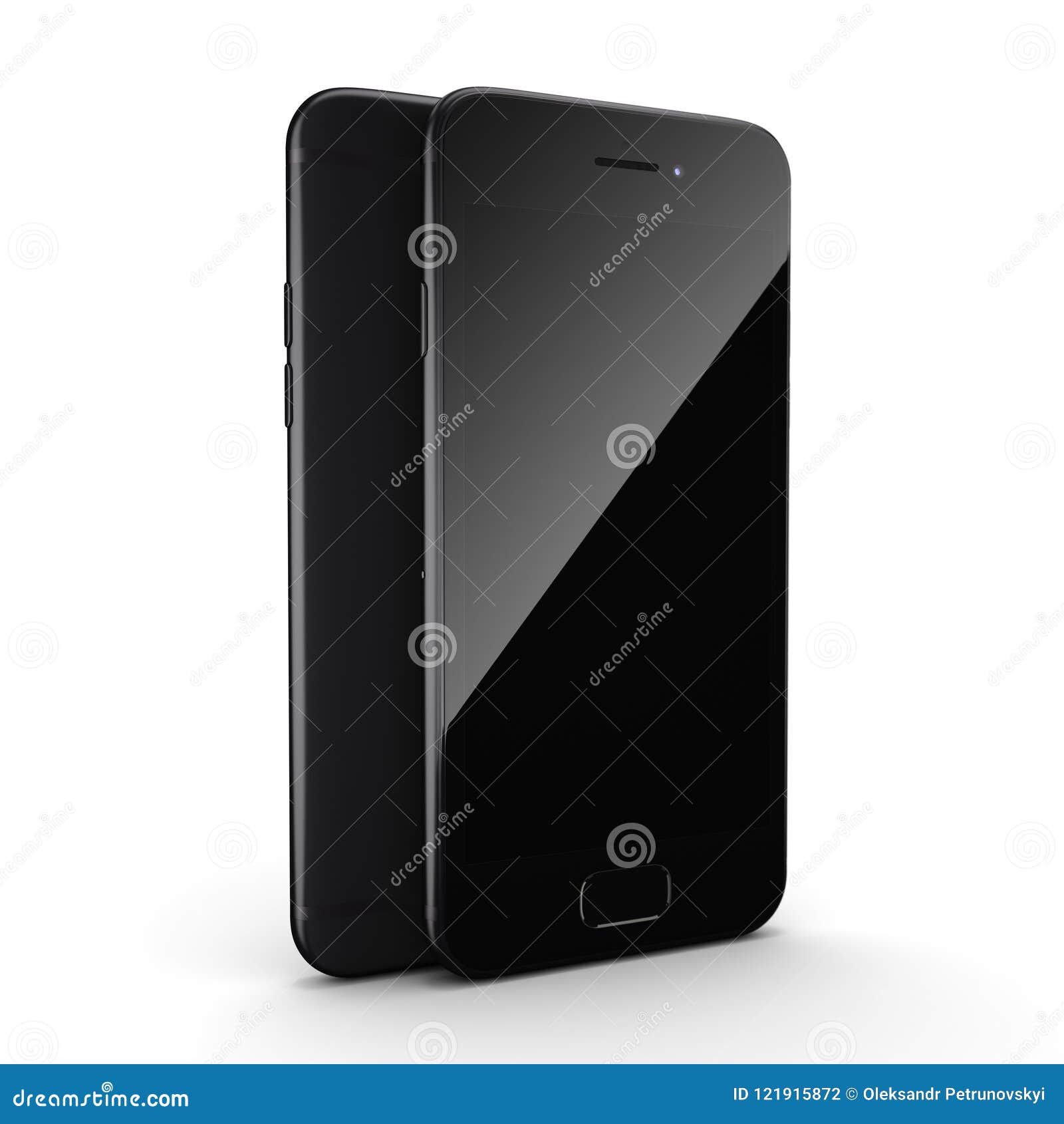 3D Rendering Black Matt Smart Phone with Black Screen Stock ...
