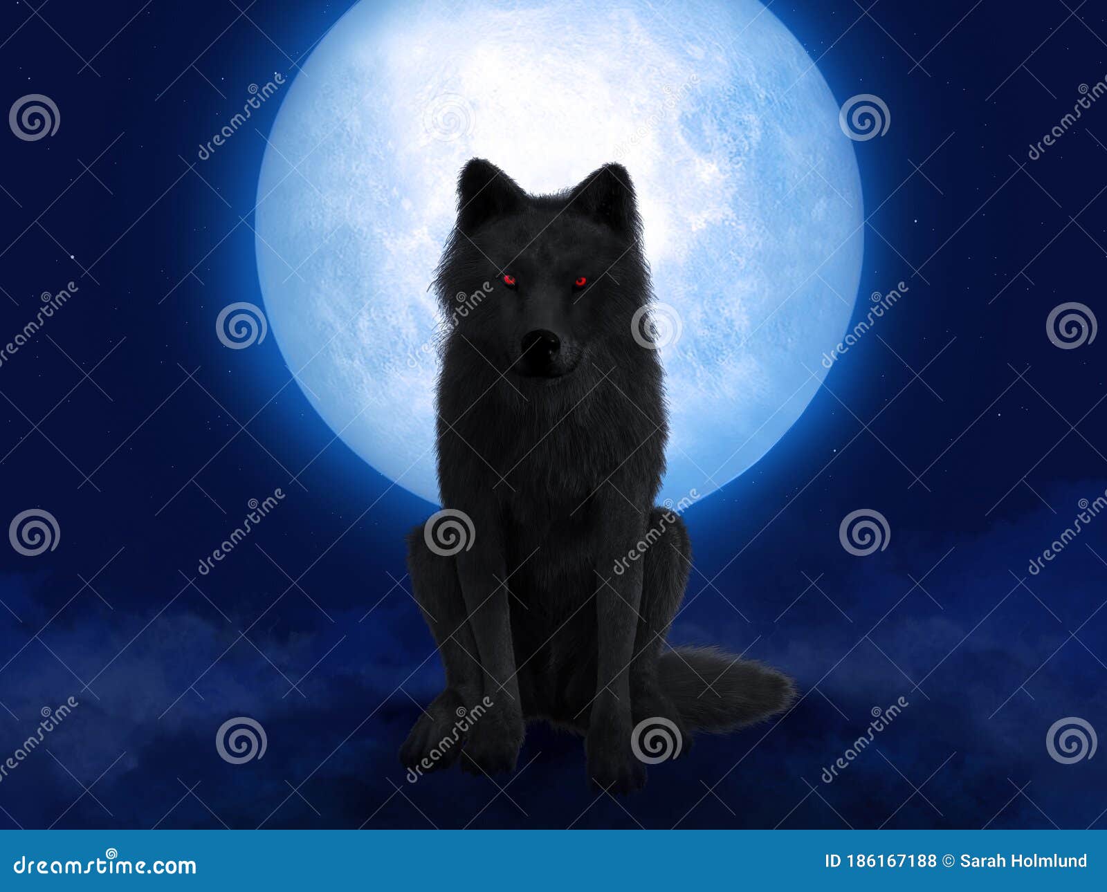 glowing eyes in the dark wolf