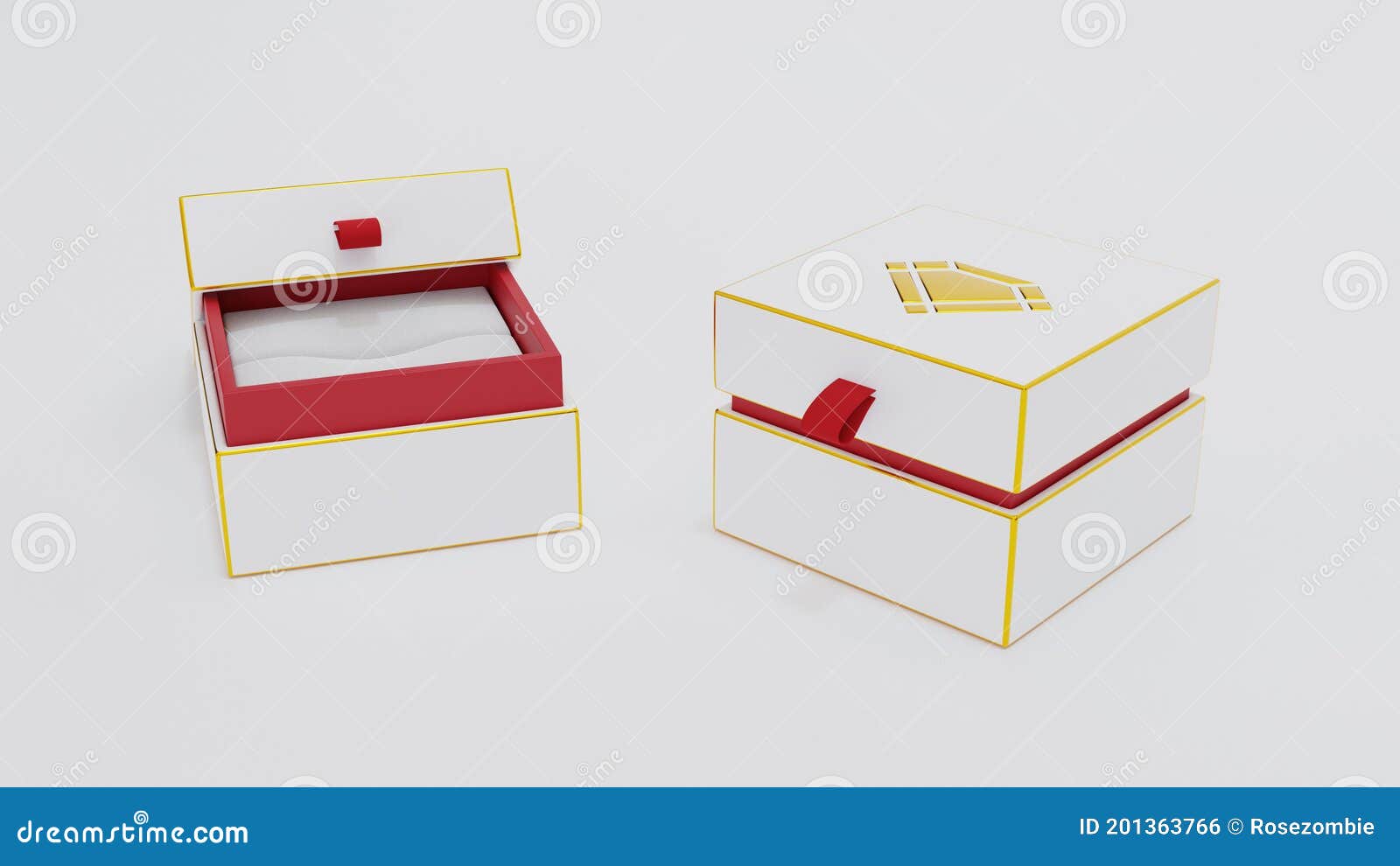 3d Rendering Blank Box for Jewelry and Gifts Stock Illustration