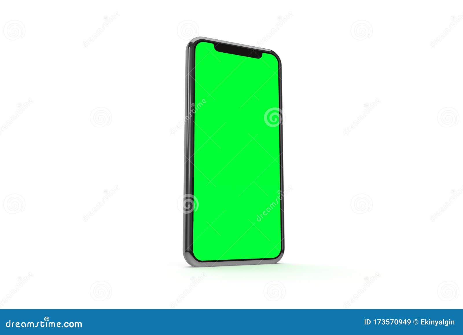 3D Rendering Of Blank Full Screen Smart Phone Mock Up With