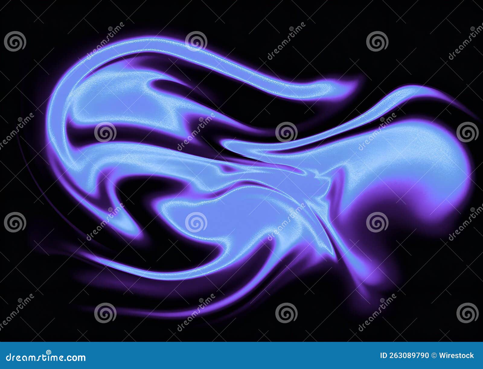 3d Rendering of a Blue Flame on the Black Background Stock Illustration