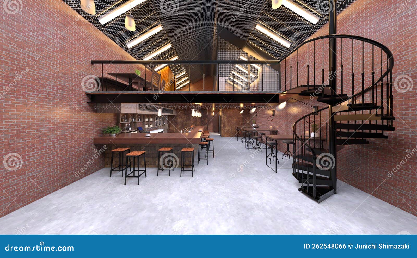 3D Rendering of the Brick Wall Restaurants Stock Illustration