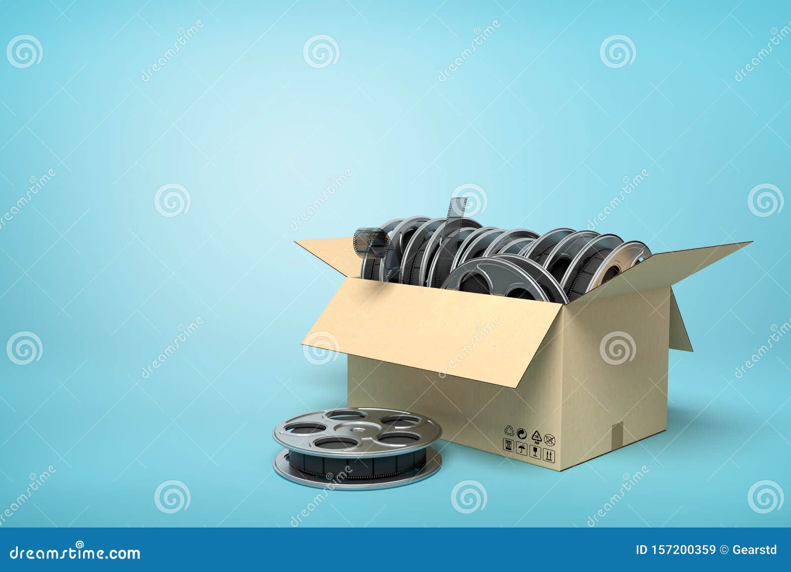 https://thumbs.dreamstime.com/z/d-rendering-cardboard-box-full-film-reels-one-reel-box-light-blue-background-copy-space-leisure-157200359.jpg