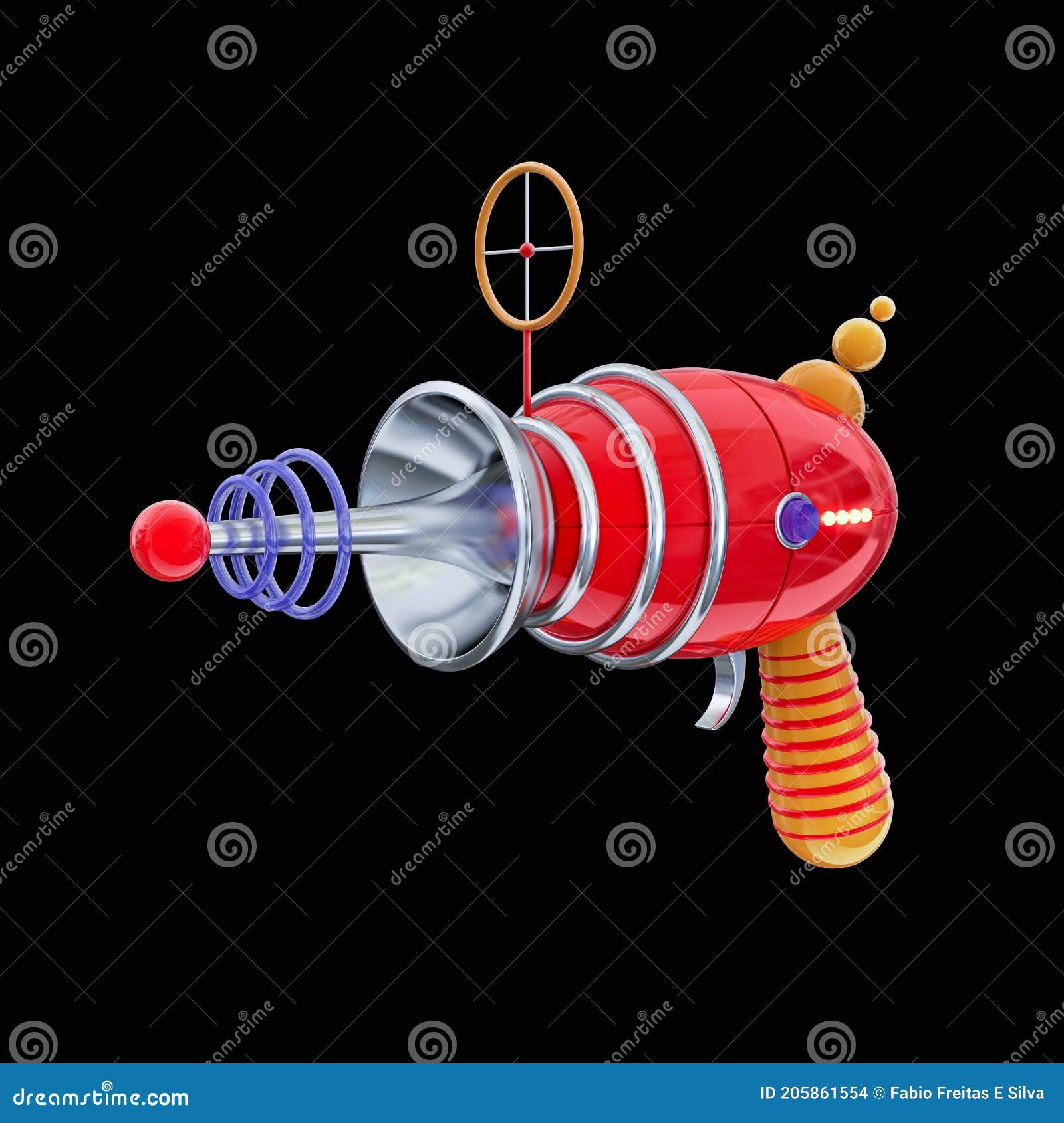 3d rendering of cartoon alien gun