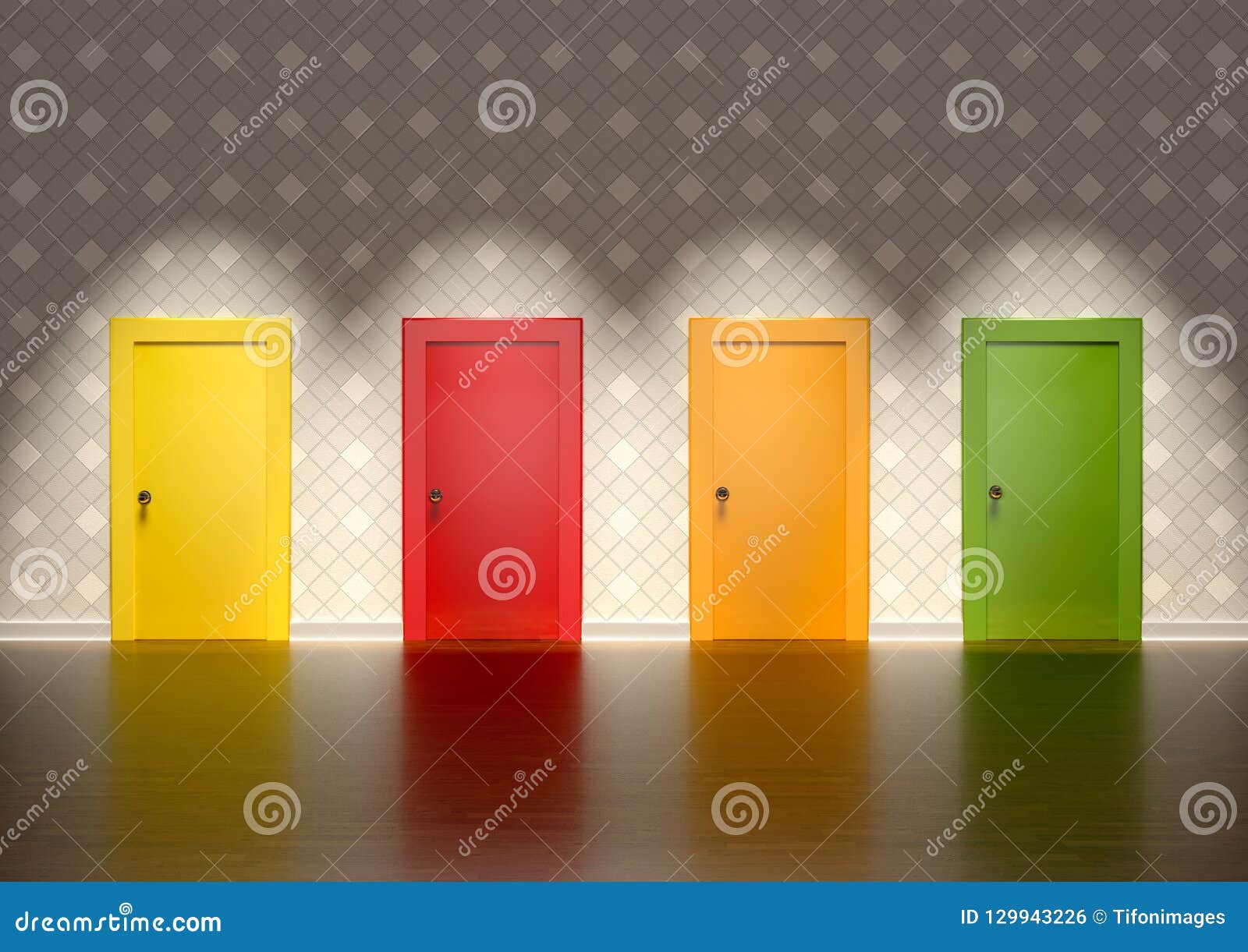colored doors in a room representing the concept of choice