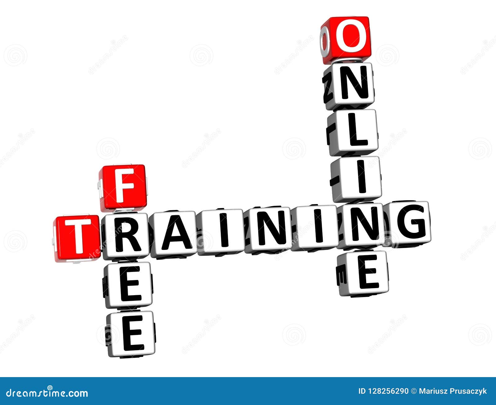 3D Rendering Crossword Free Training Online Over White Background