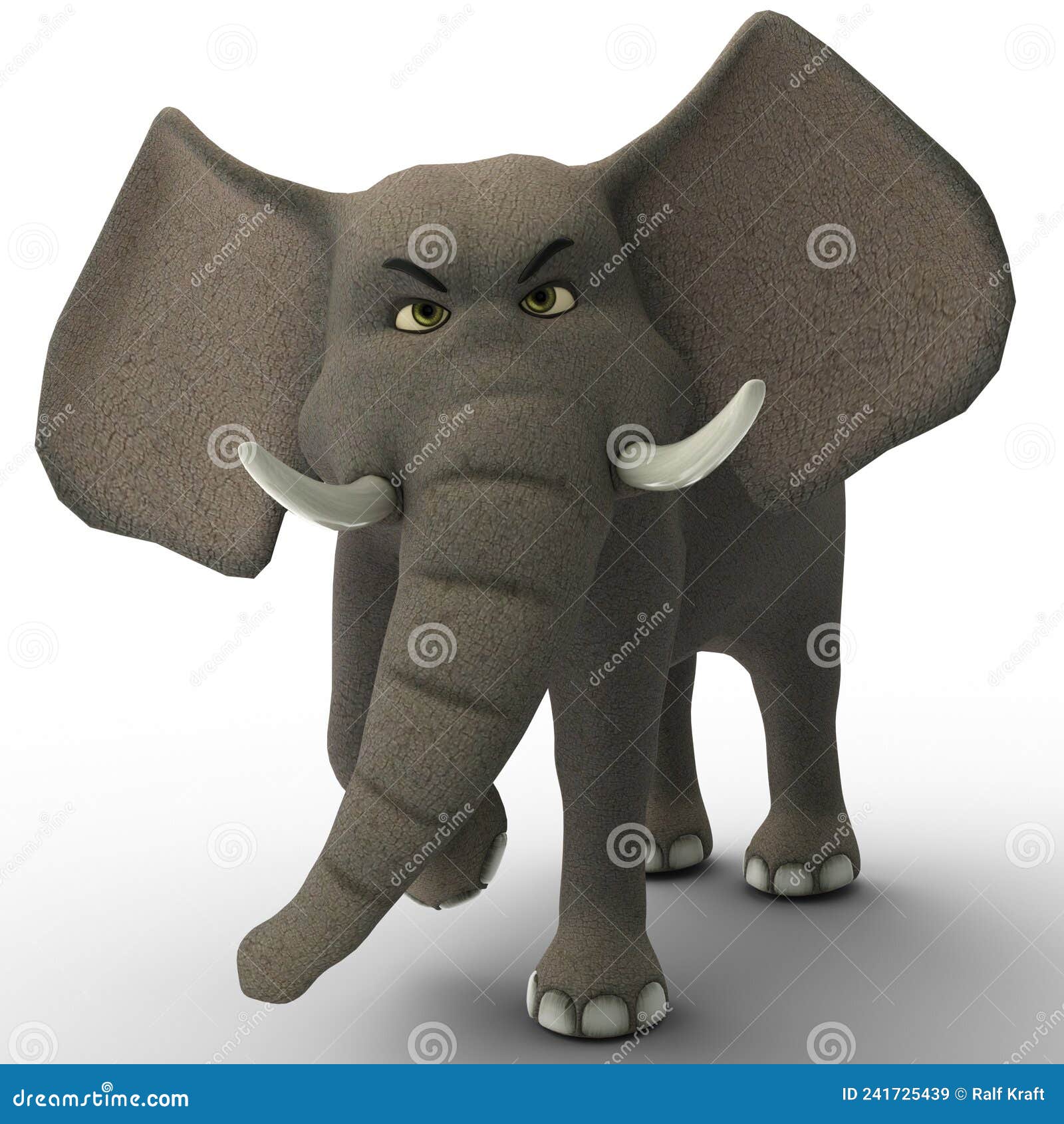 3D-illustration of a Cute and Funny Adult Cartoon Elephant Very Angry Stock  Illustration - Illustration of cute, droll: 241725439