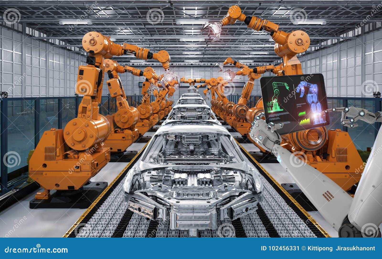 cyborg control robot assembly line