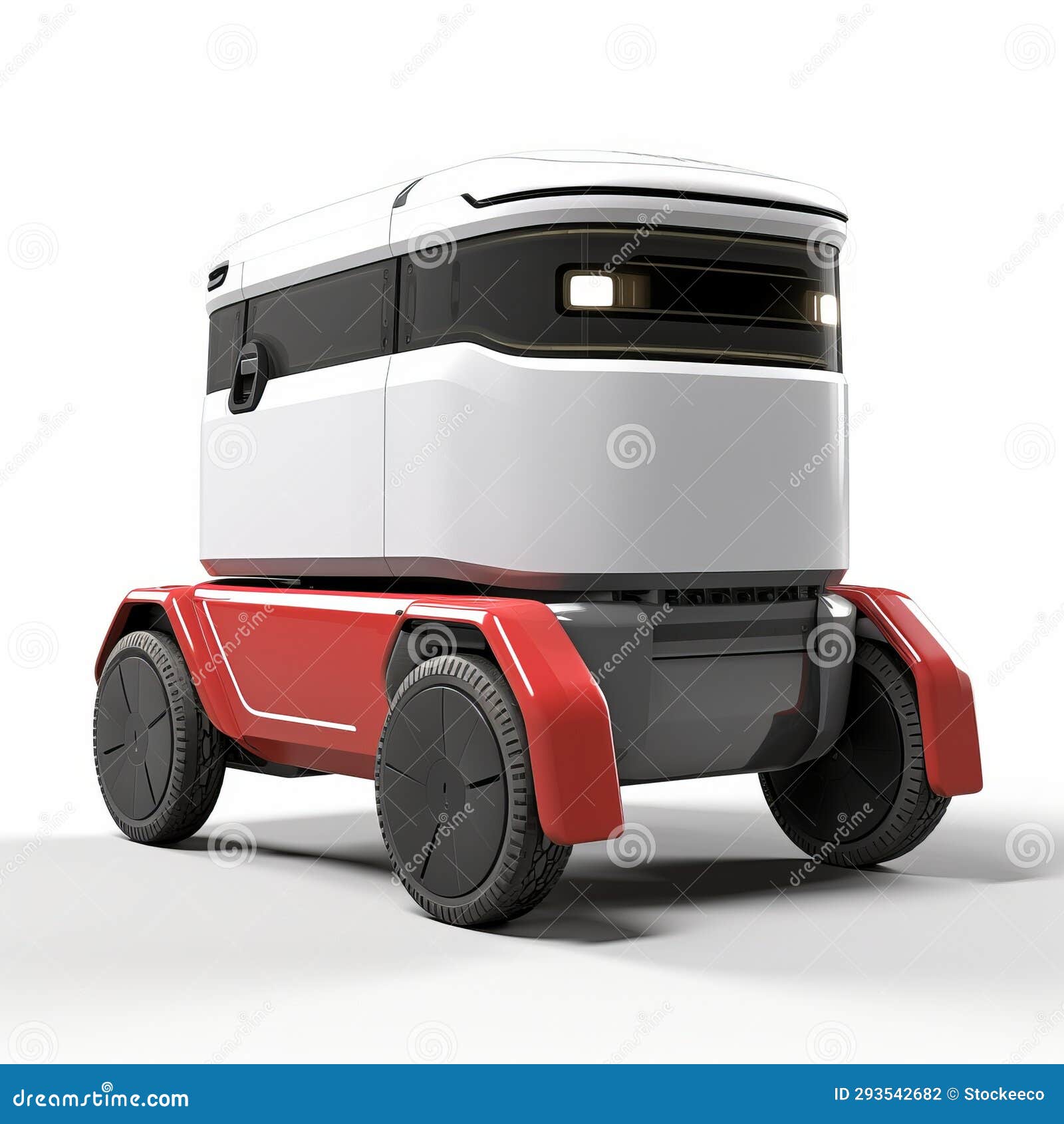 3d rendering of delivery robot on white background