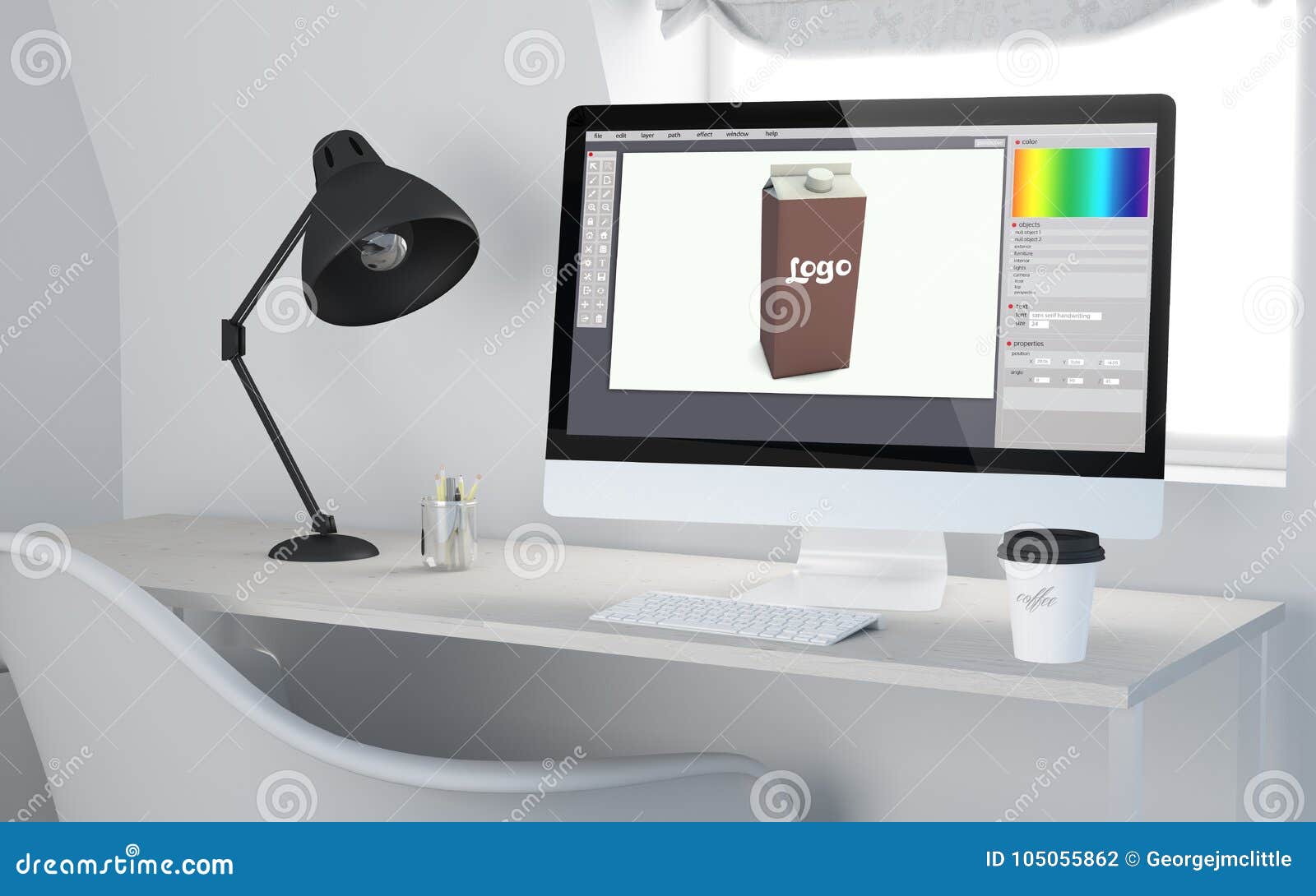3d desktop workspace rendering packaging 