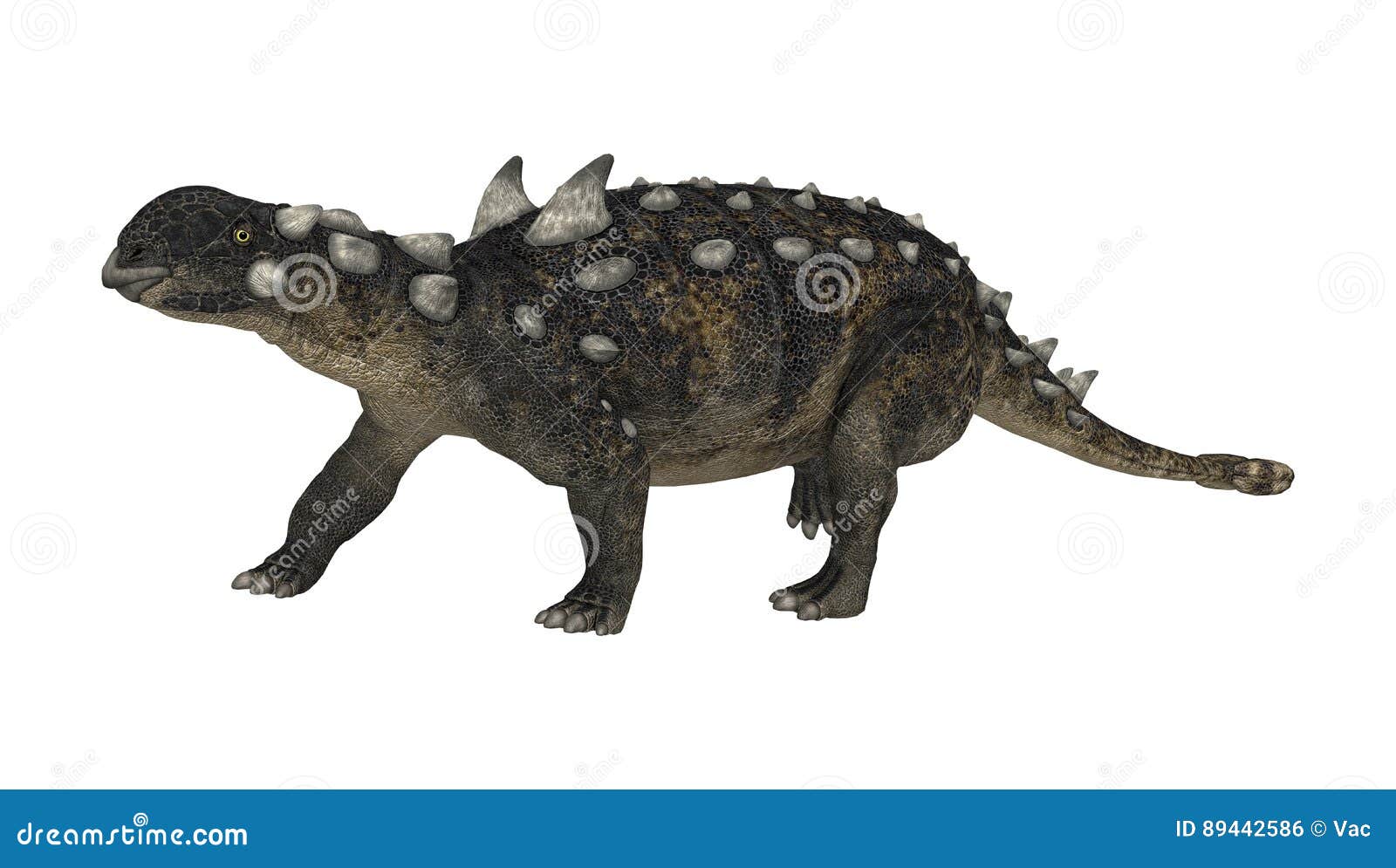 3d rendering dinosaur euoplocephalus on white