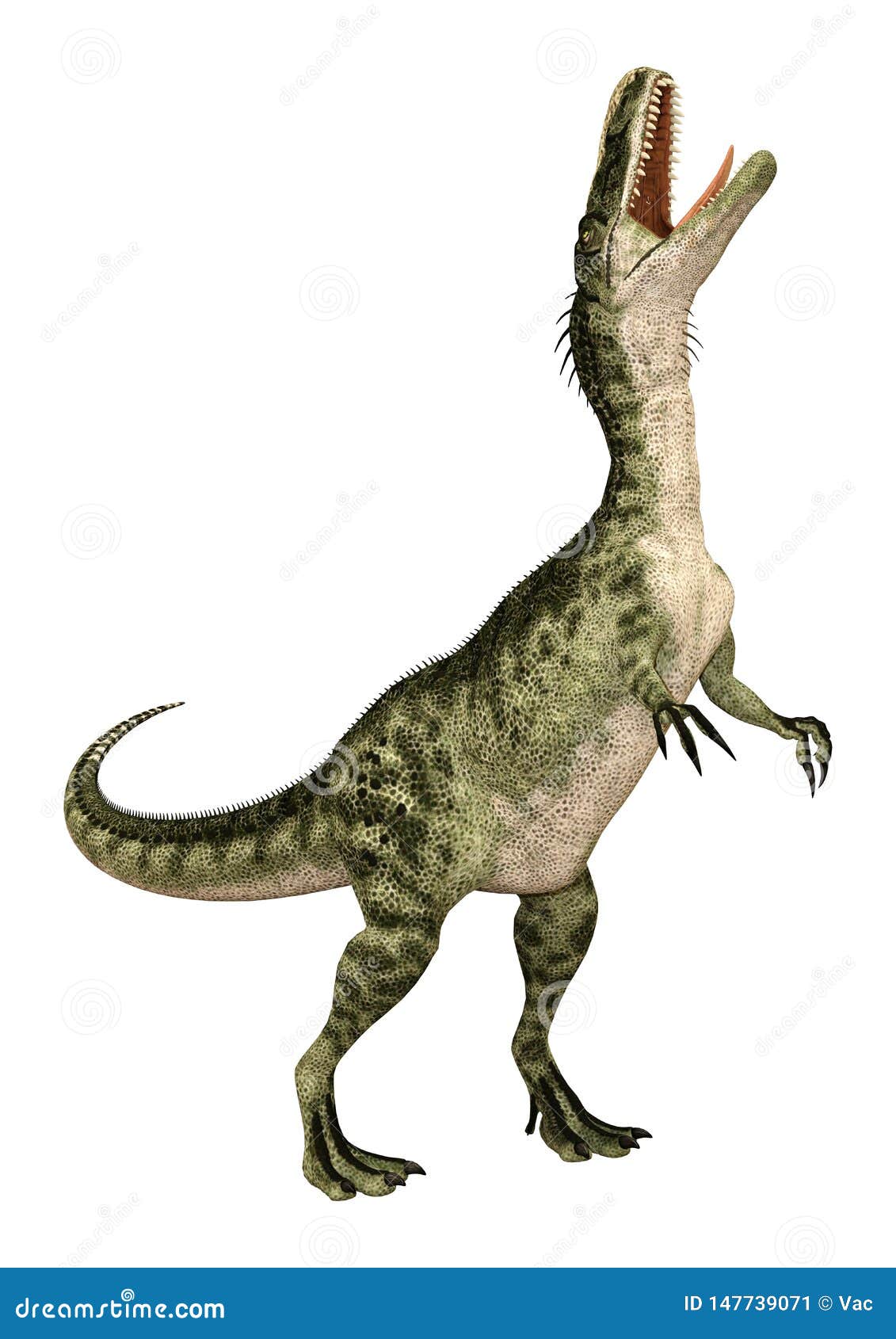 3D Rendering Dinosaur Monolophosaurus on White Stock Illustration