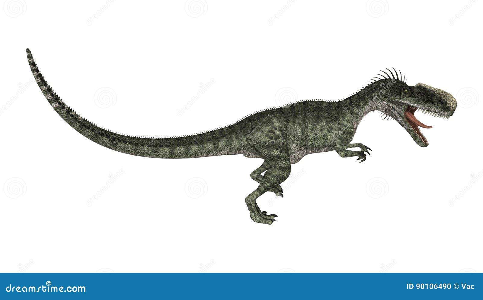 3D Rendering Dinosaur Monolophosaurus on White Stock Illustration