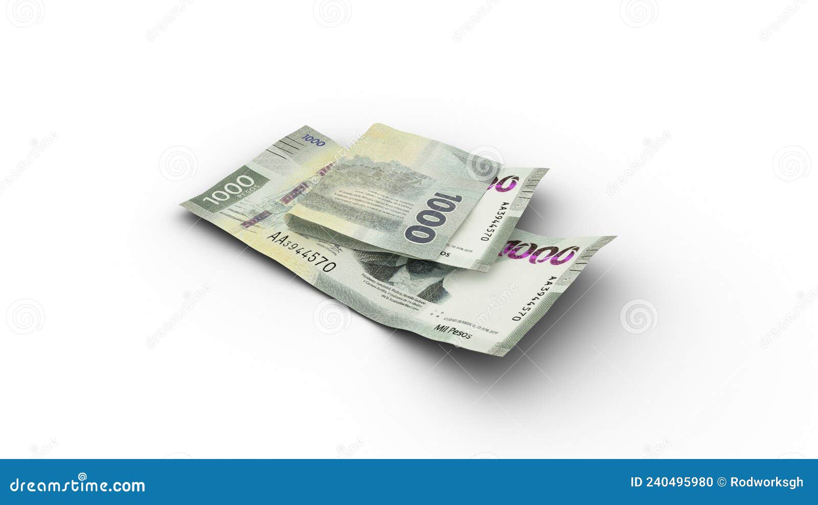 1000 Mexican Peso Notes Inside An Open Brown Envelope Vector