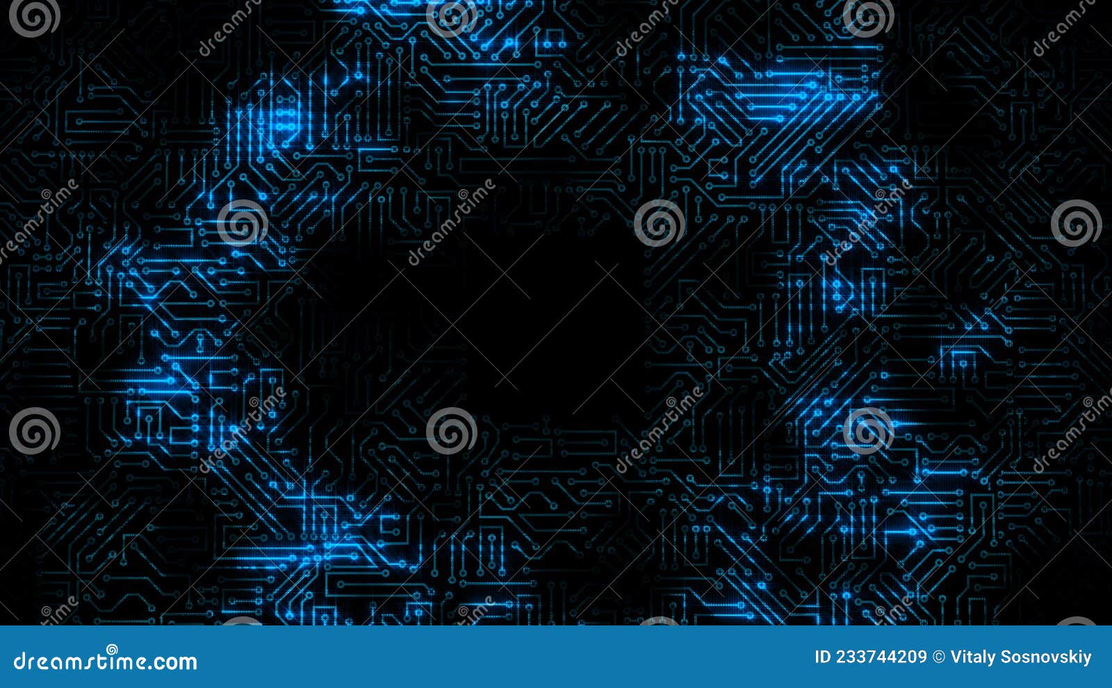 3D Rendering of an Electrical Pulse Passing through the Circuits of a