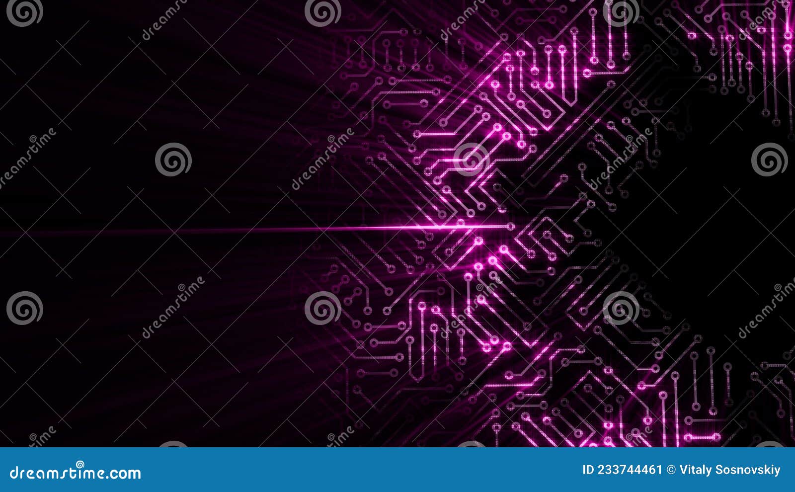 3D Rendering of an Electrical Pulse Passing through the Circuits of a