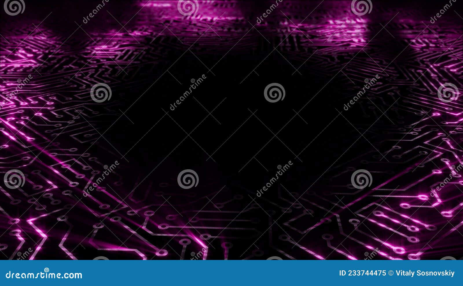 3D Rendering of an Electrical Pulse Passing through the Circuits of a