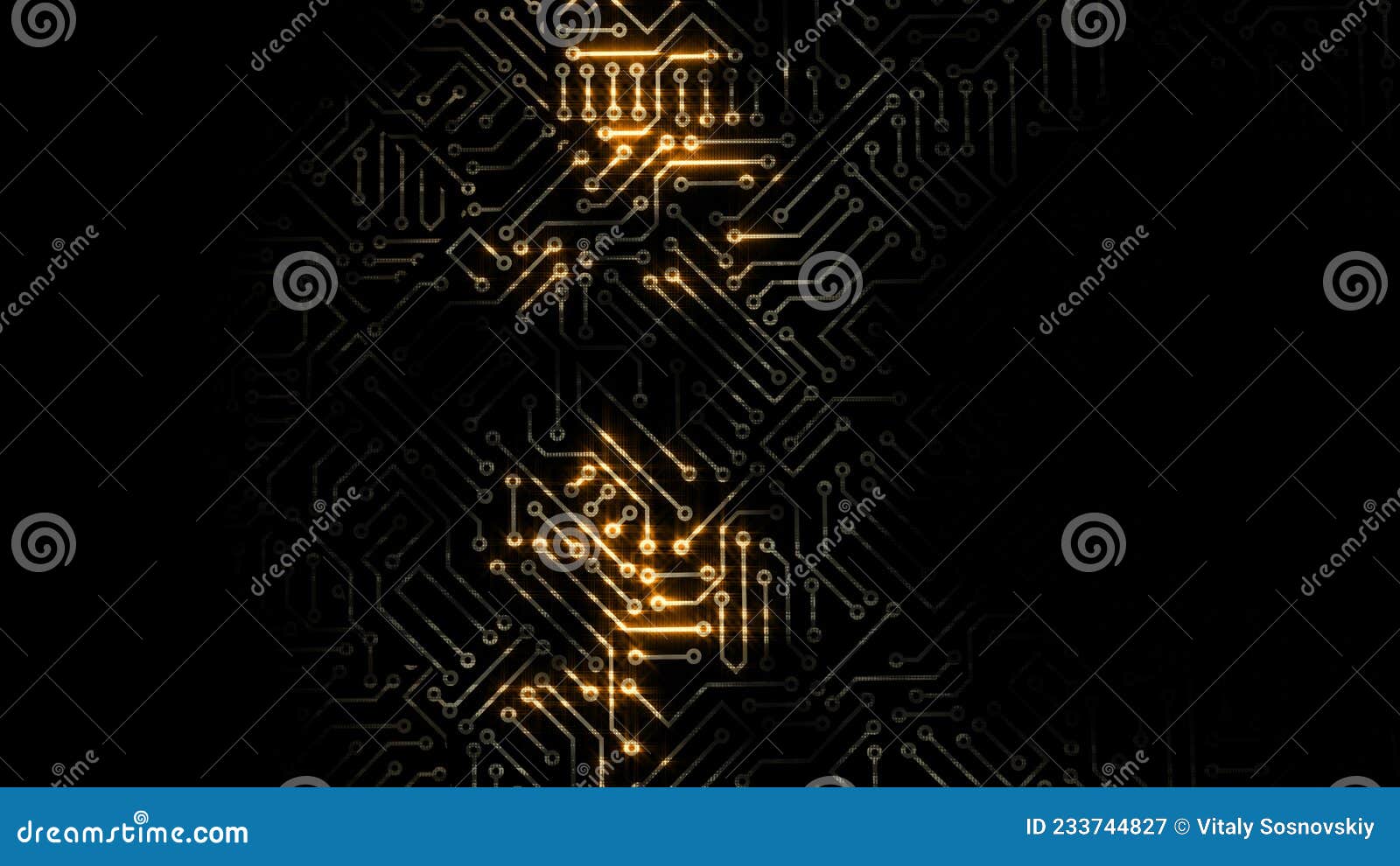 3D Rendering of an Electrical Pulse Passing through the Circuits of a
