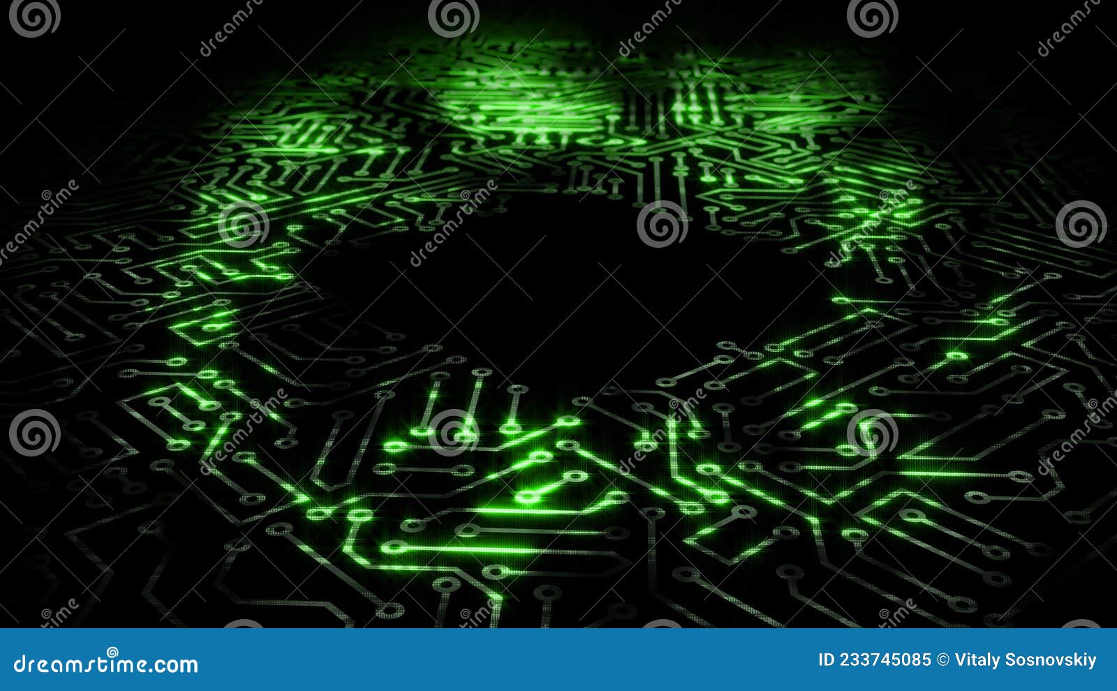 3D Rendering of an Electrical Pulse Passing through the Circuits of a