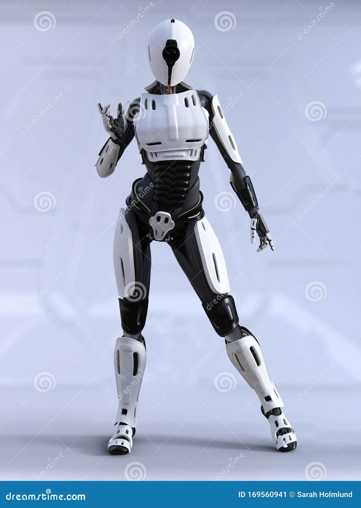 regimiento código Morse Acerca de la configuración 3D Rendering of a Female Android Robot Posing Stock Illustration -  Illustration of robot, standing: 169560941