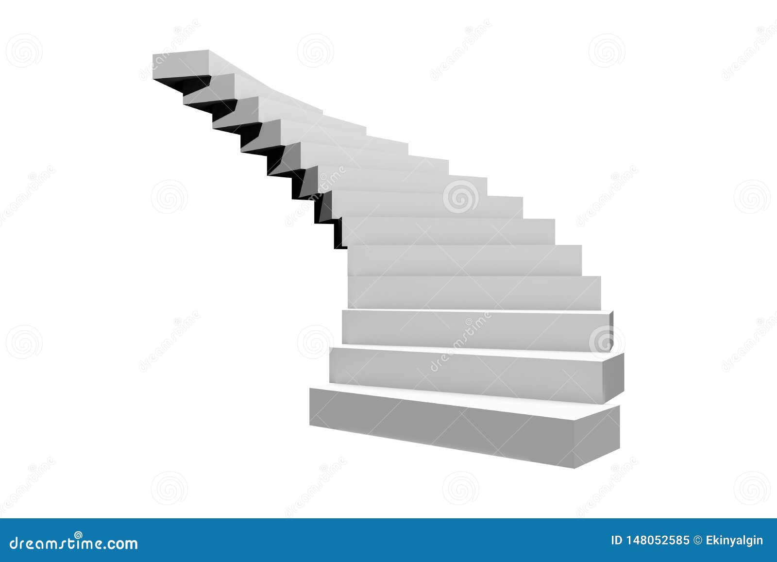 circural or spiral stairway staircase on white