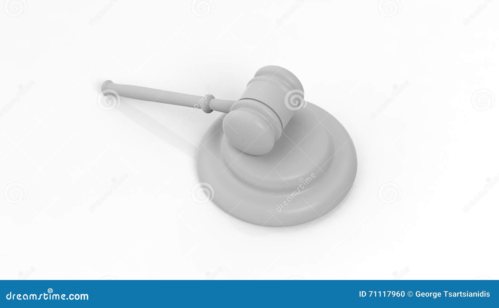 3D Rendering of Gavel Blank Template Stock Illustration Illustration