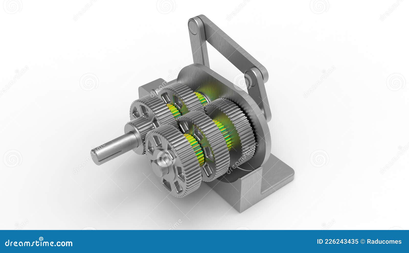 3d rendering - gear box assembly analysis