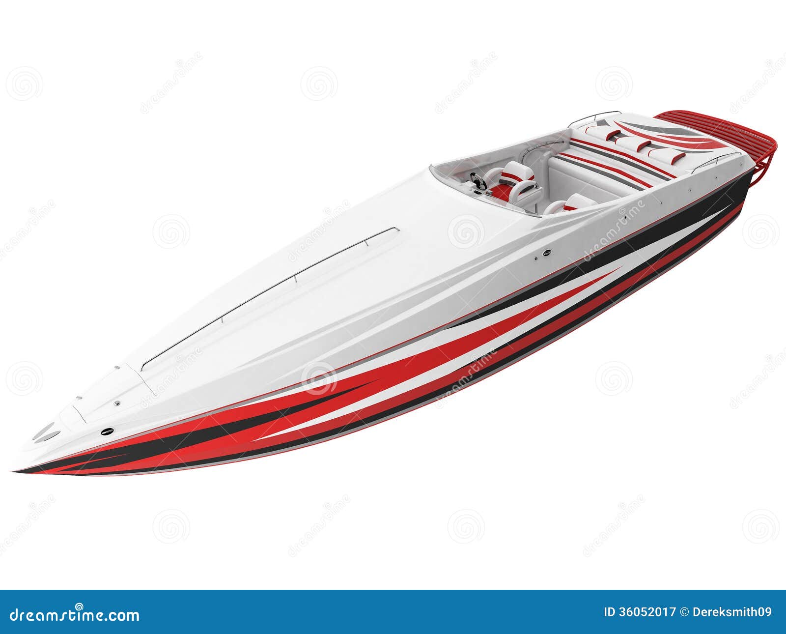 3d Rendering Of A Generic Speed Boat Royalty Free Stock