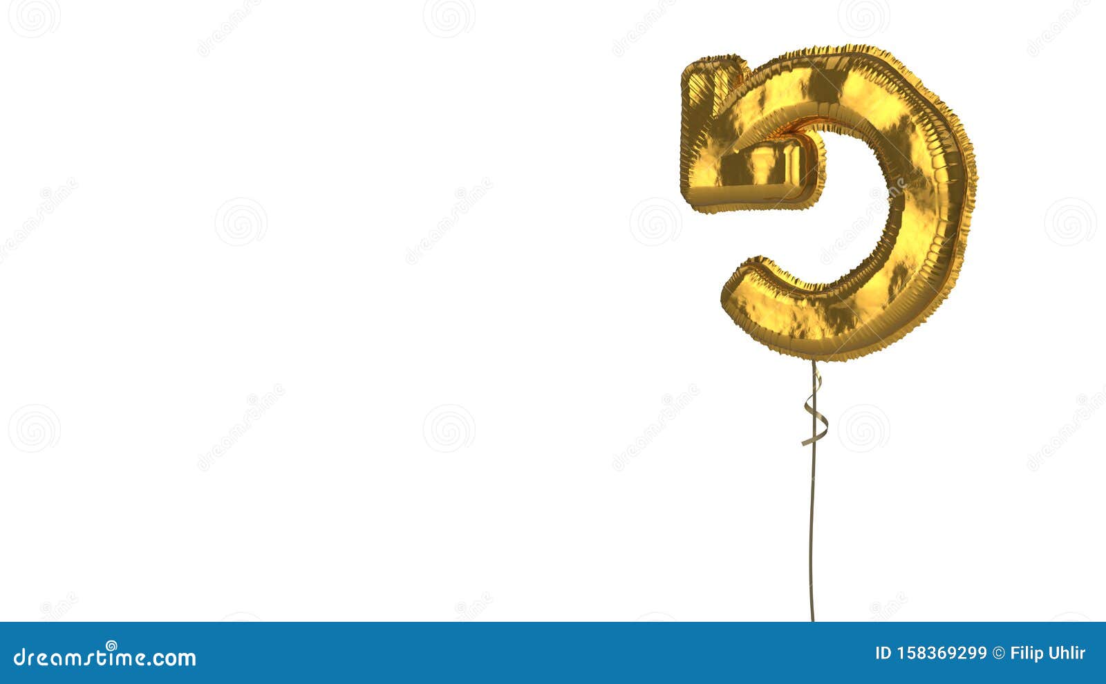 gold balloon  of undo on white background