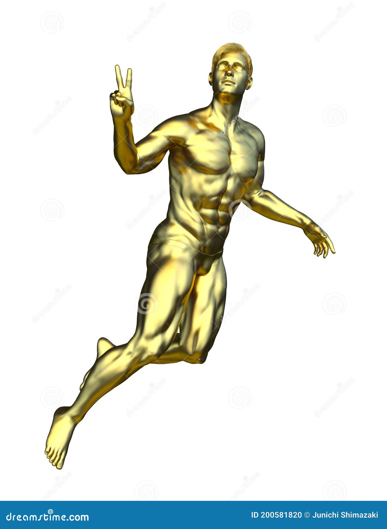 3D rendering of gold man stock illustration. Illustration of rendering