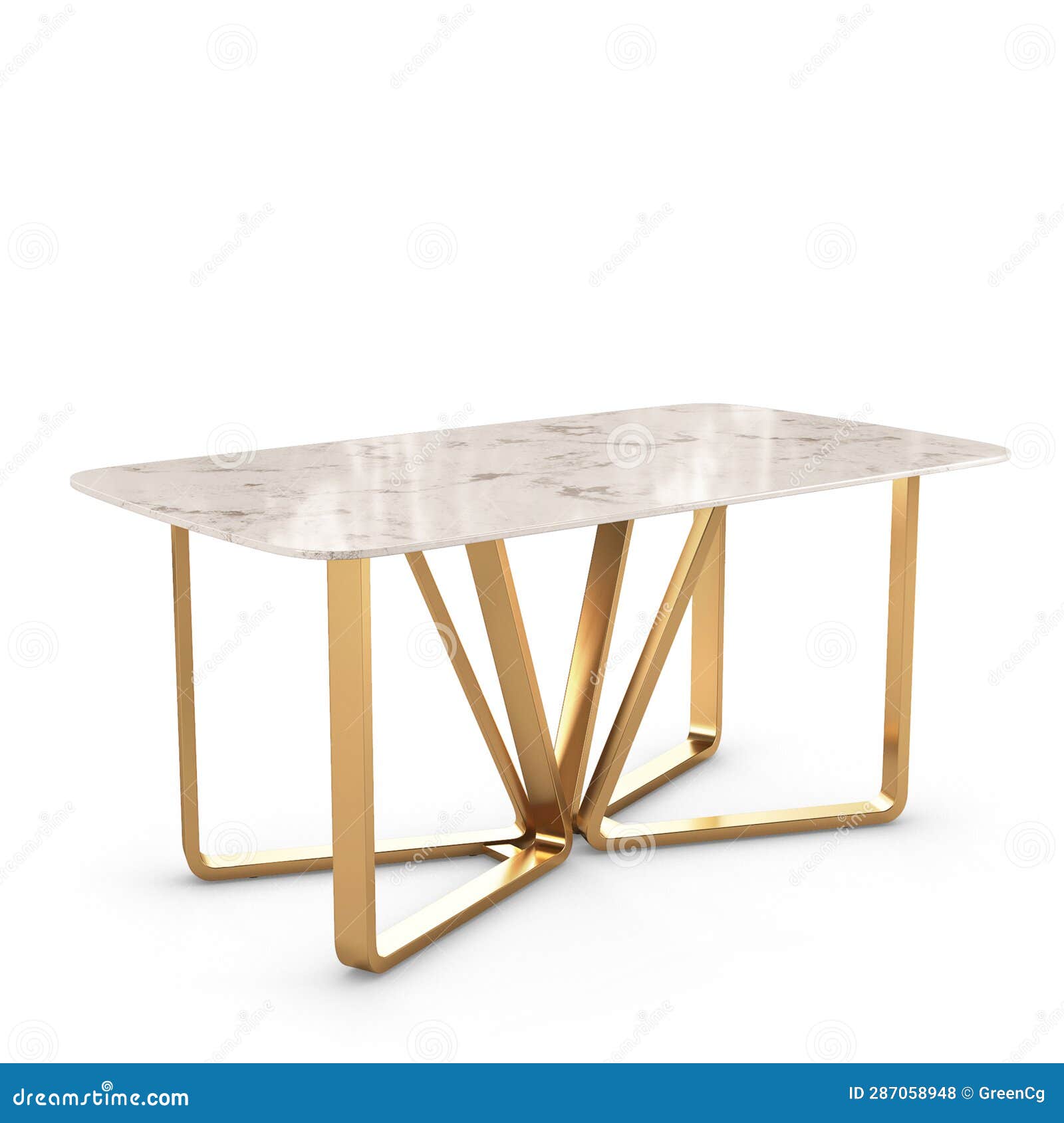 3d Rendering of Golden Dining Set Homary Set Stock Illustration