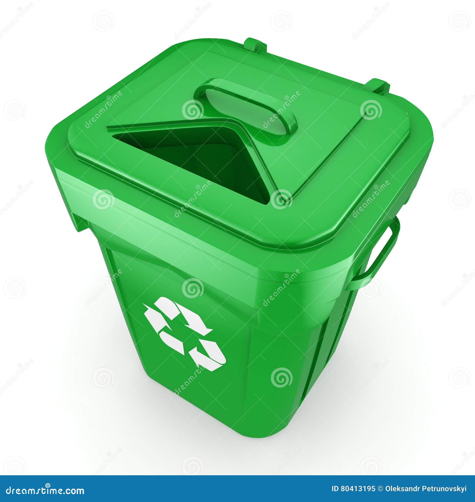 3D Rendering Green Recycling Bin Stock Illustration Illustration of