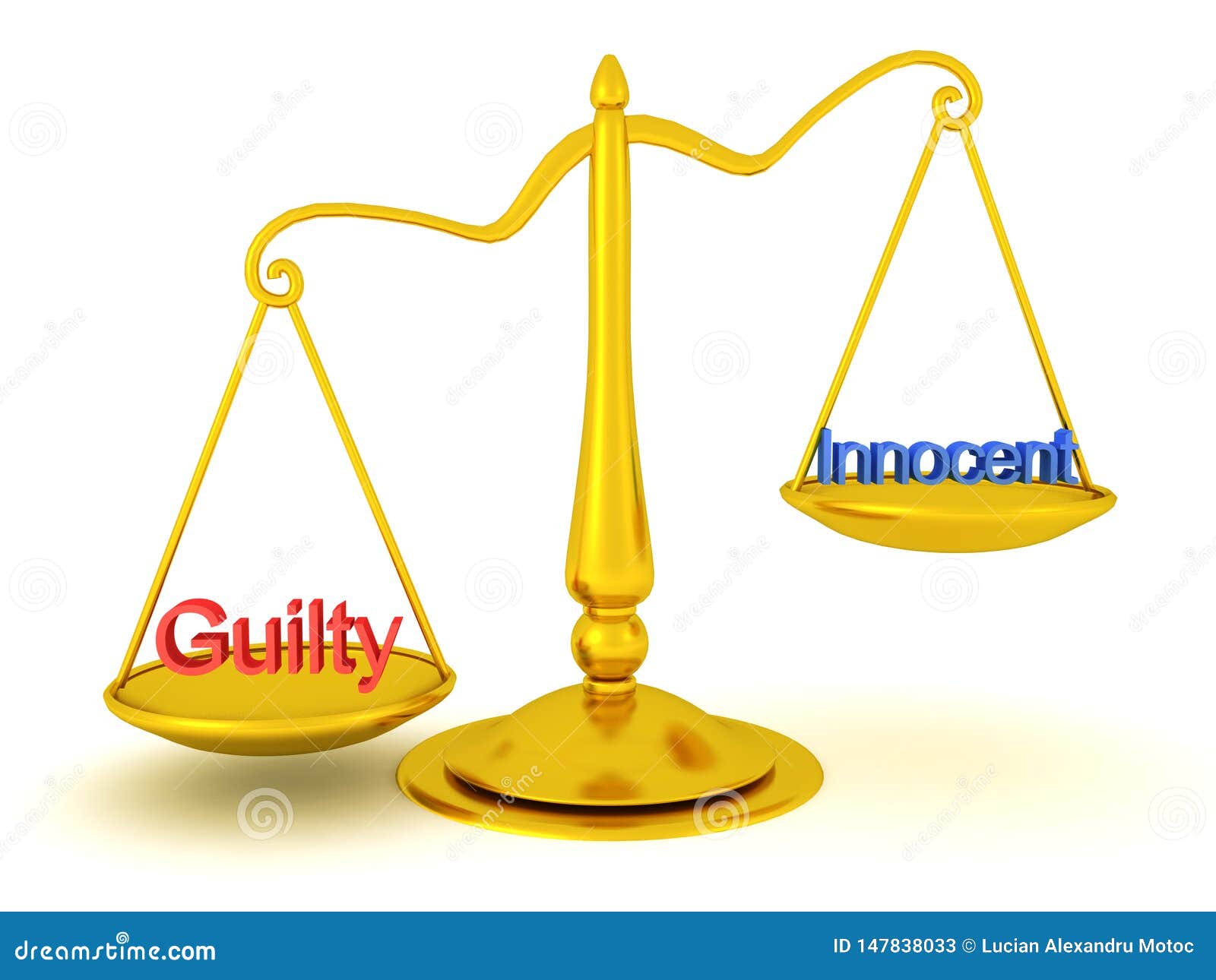 3d Rendering Of Guilty Vs Innocent Justice Concept Stock Illustration Illustration Of Miscellaneous Innocent