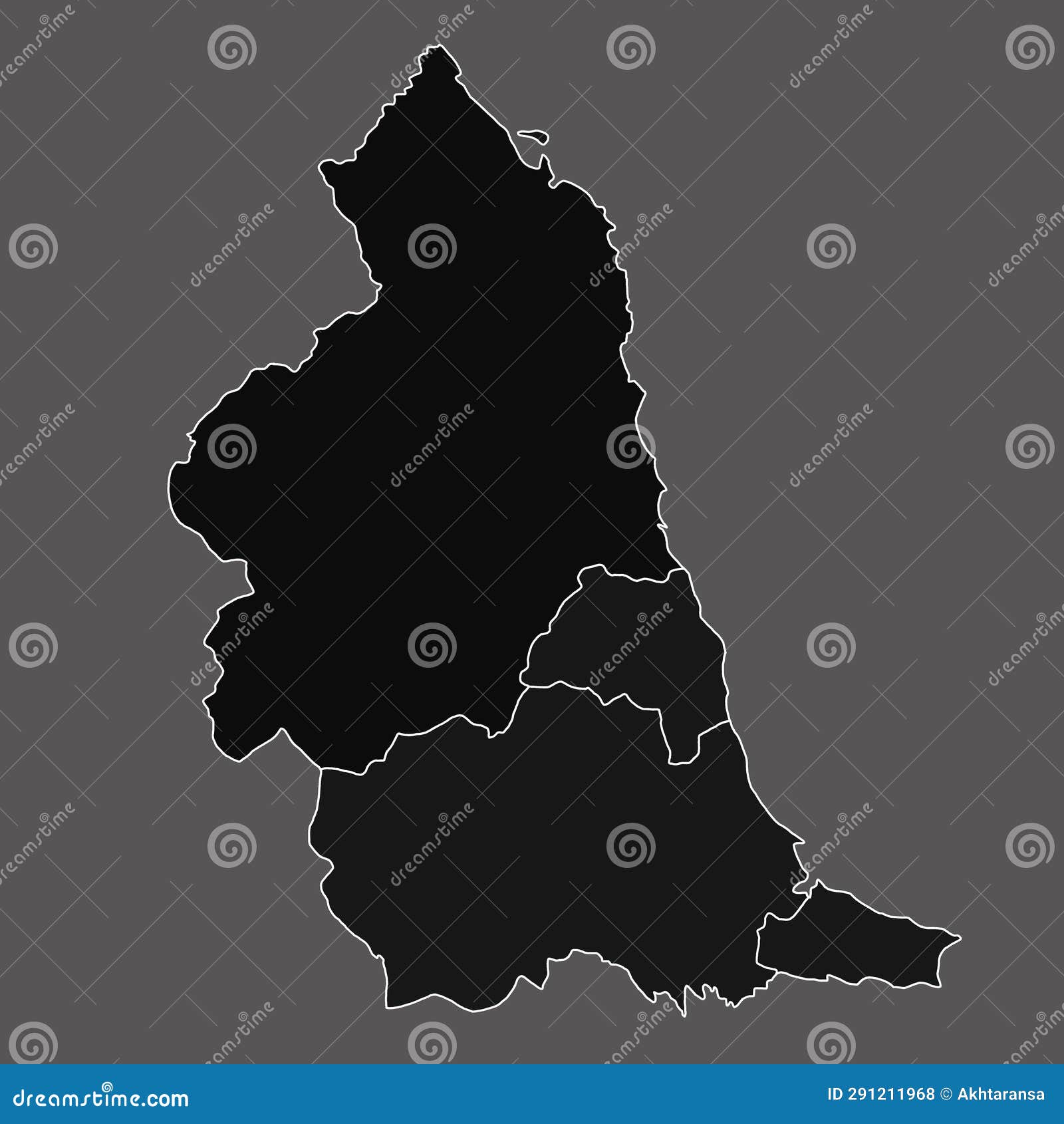 3d Rendering High Quality Outline Map of North East England is a Region