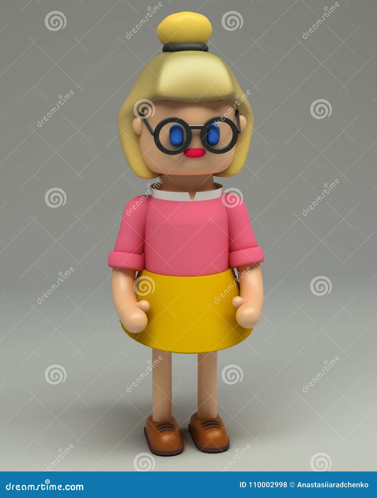 3d Rendering of Female Cartoon Character Stock Illustration - Illustration  of avatar, character: 110002998