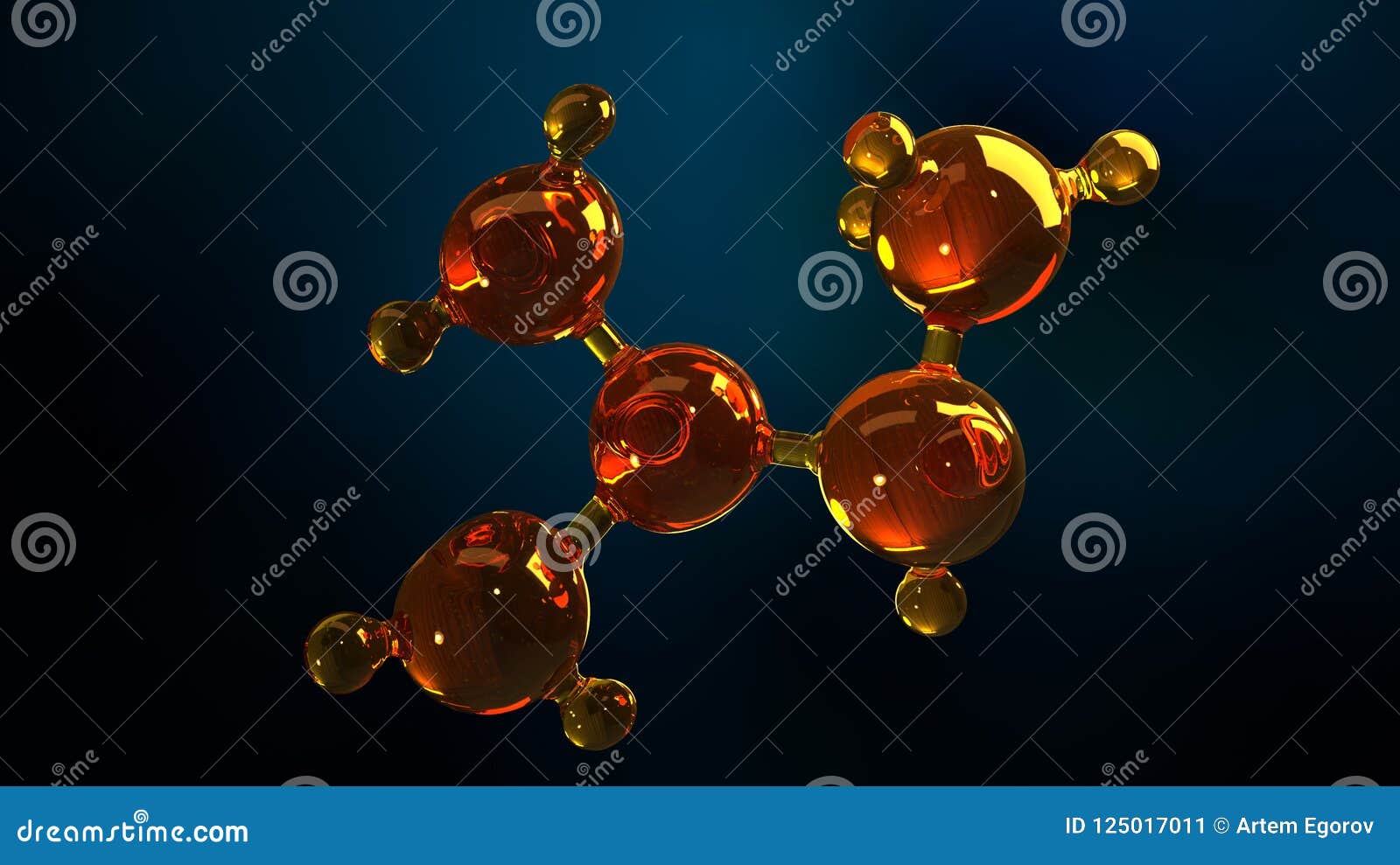3d Rendering Illustration of Glass Molecule Model. Molecule of Oil