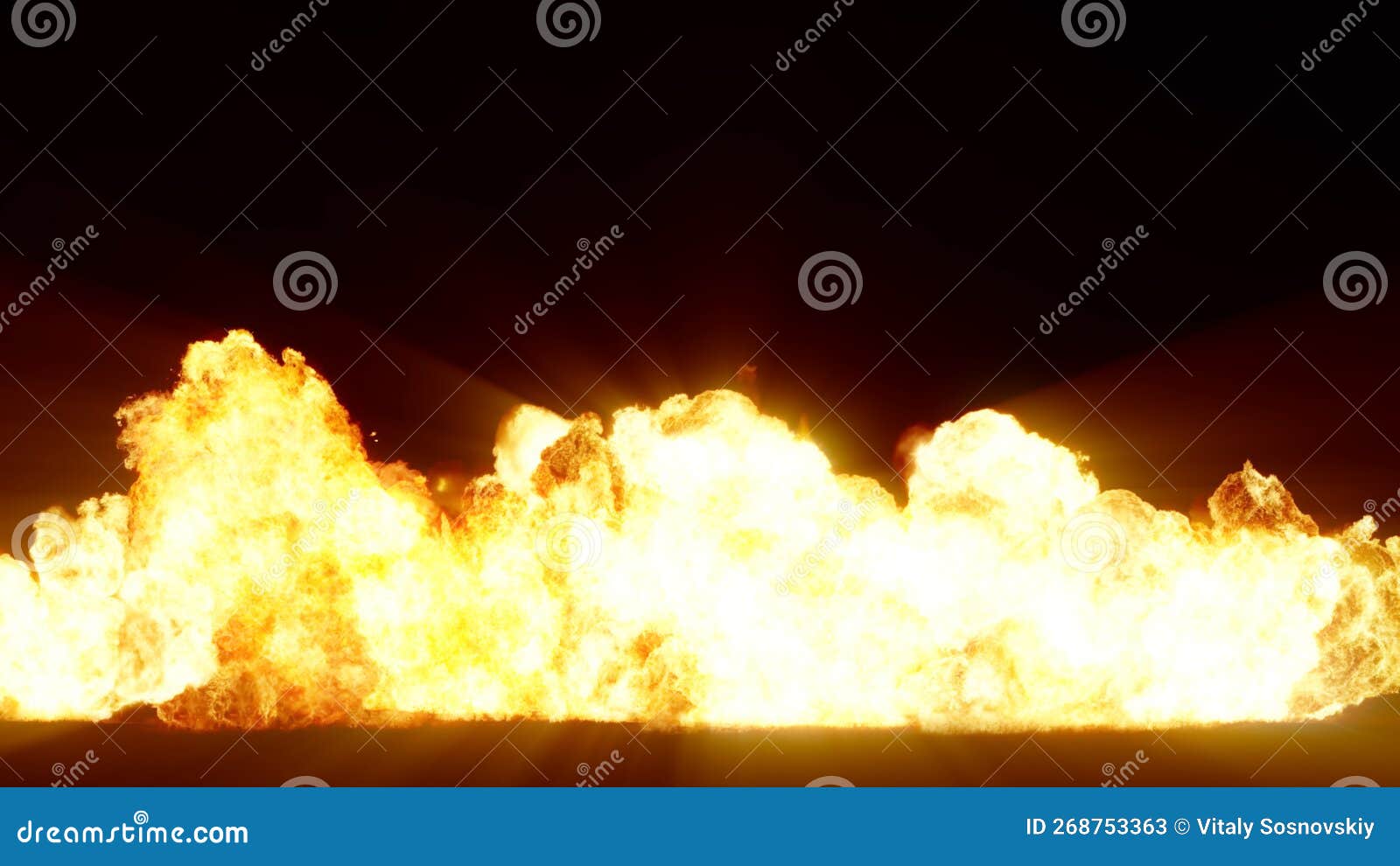3d rendering of impressive explosions  on black background