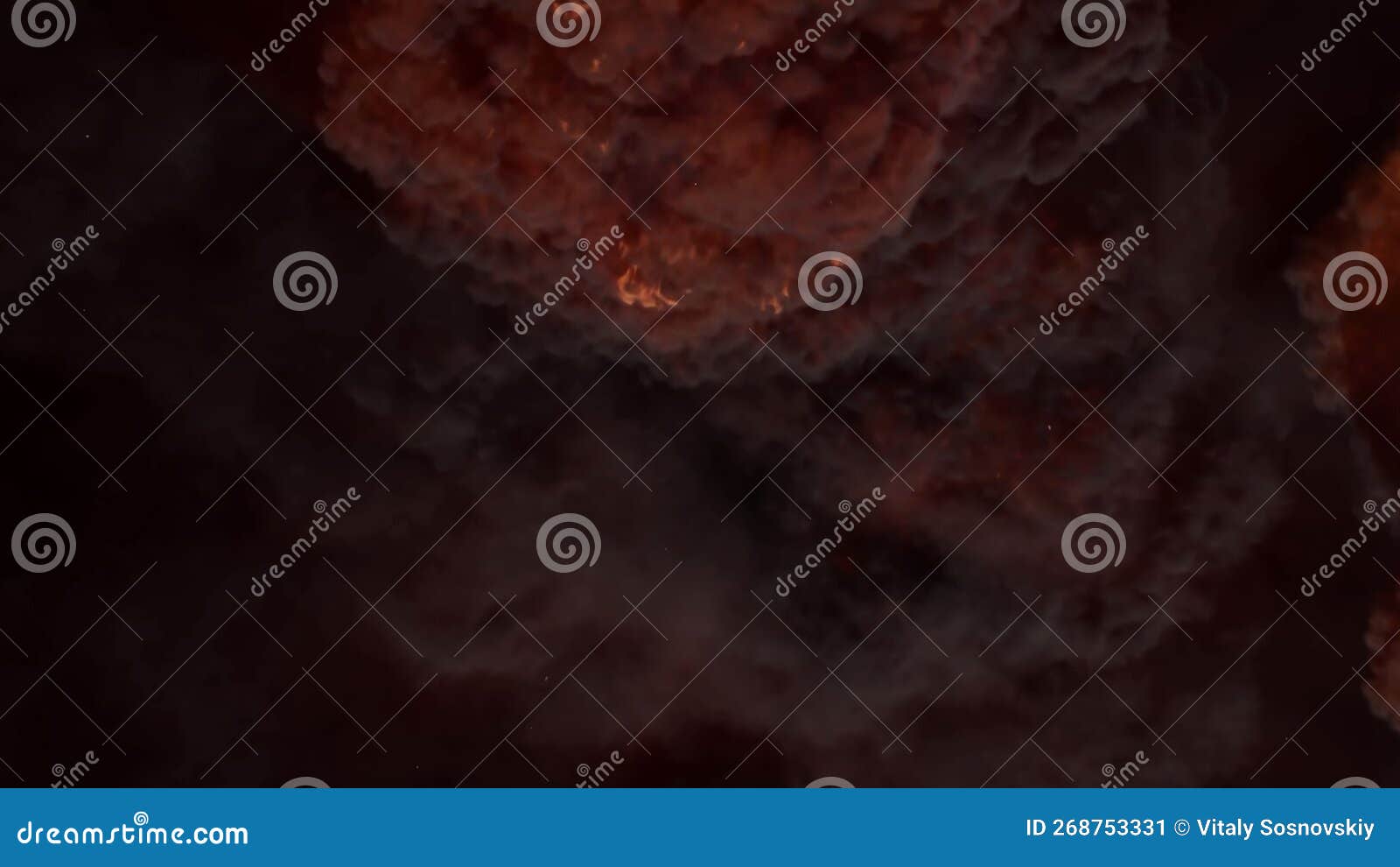 3d rendering of an impressive intense explosion on a black background
