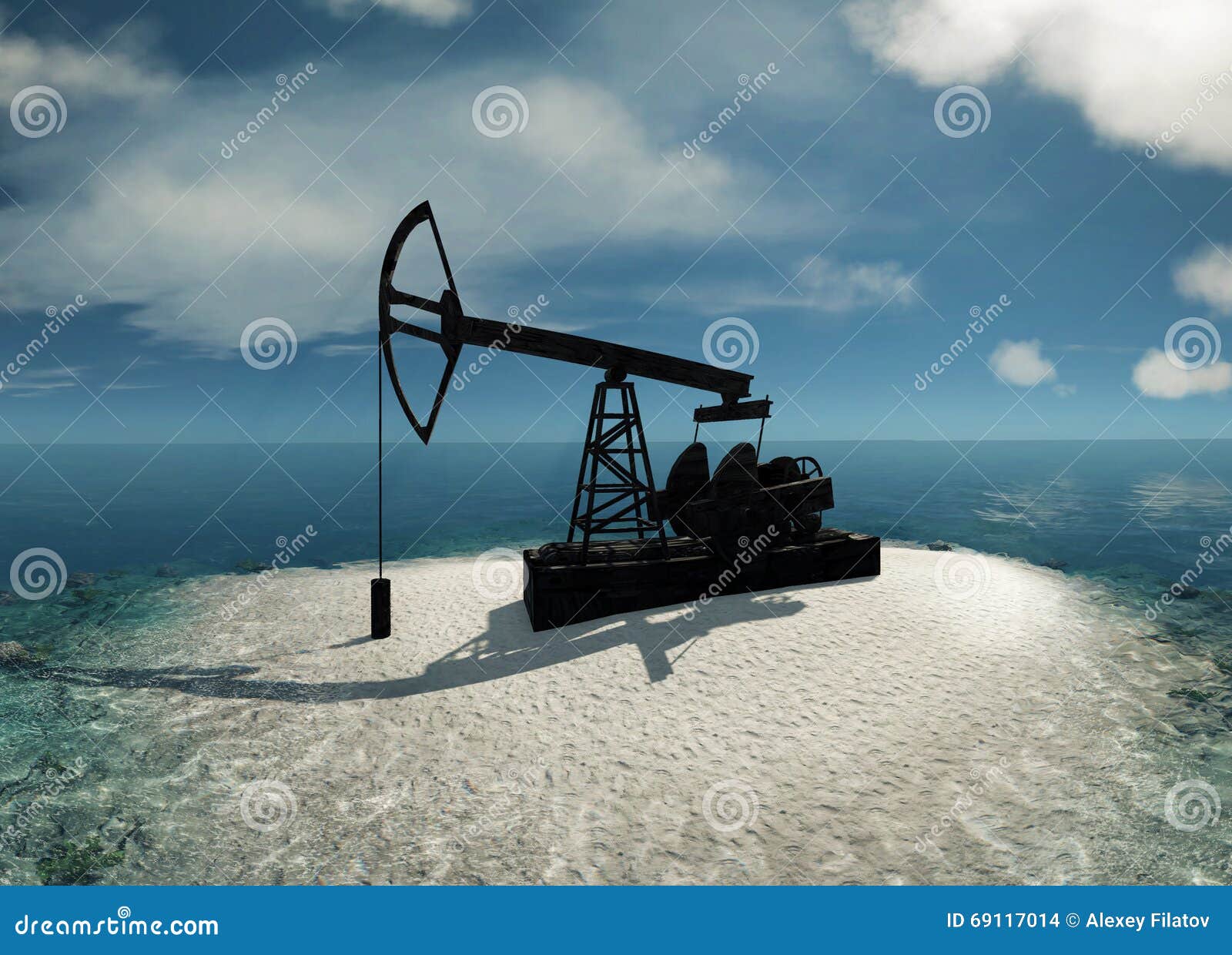 3D Rendering Island Oil Pump Stock Illustration Illustration of russia, pump 69117014