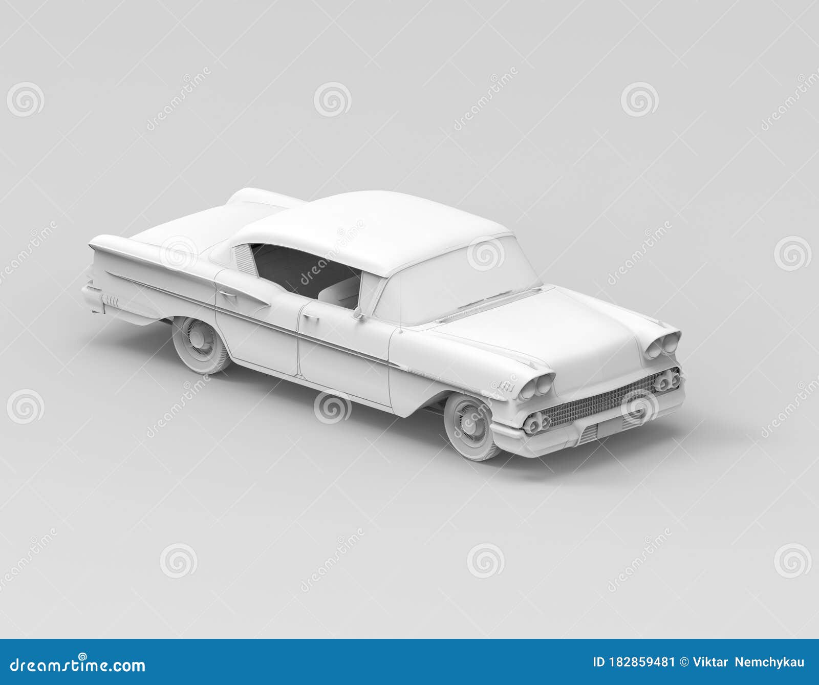 3d rendering isometric american car