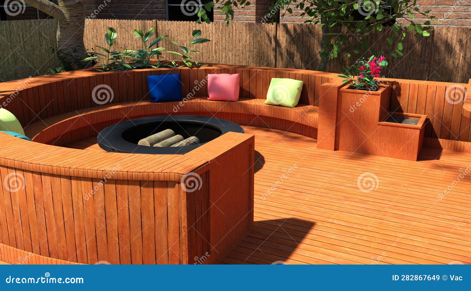 3D Rendering Jacuzzi Outdoor Scene Stock Illustration Illustration of