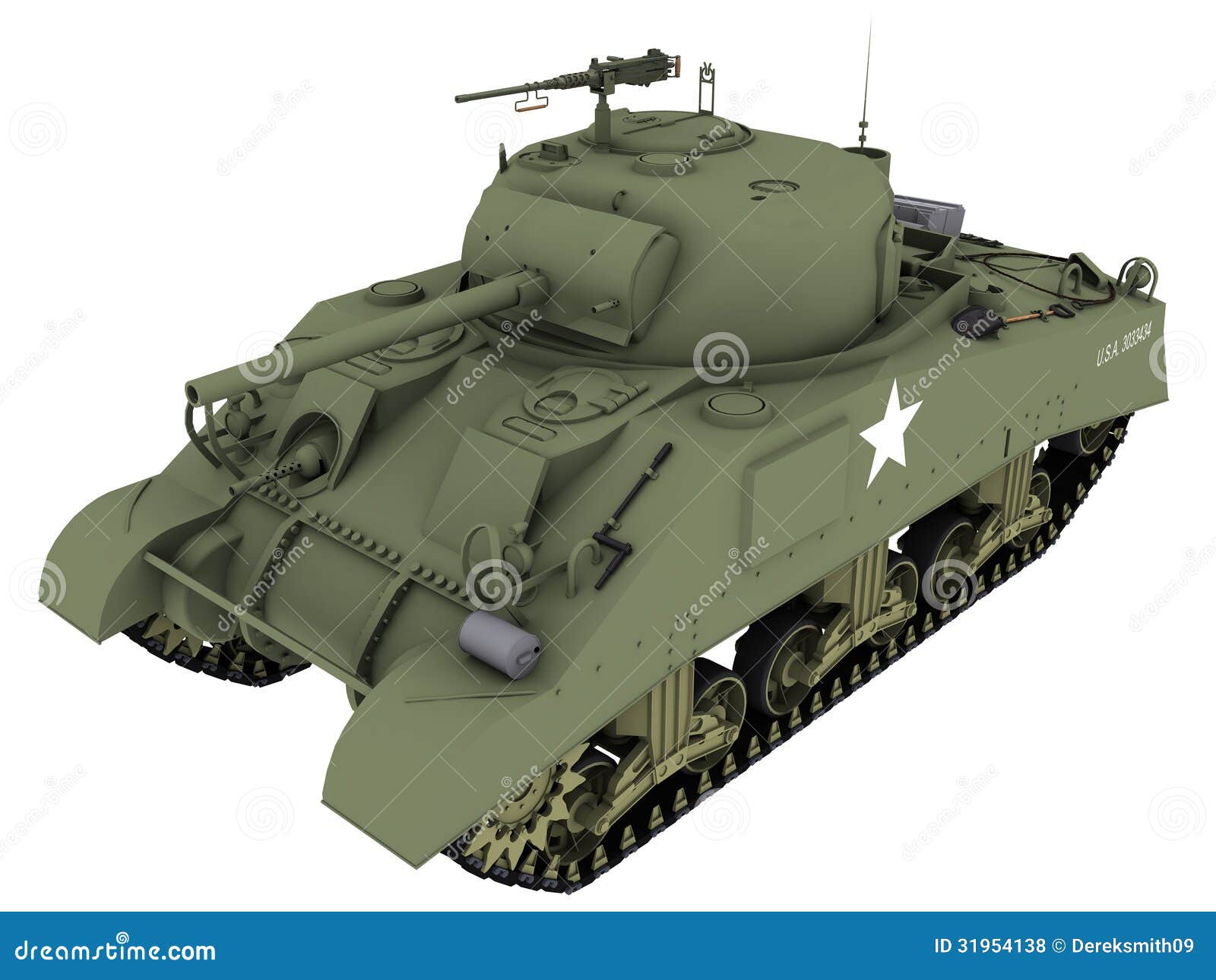 3d rendering of a m4a4 sherman tank
