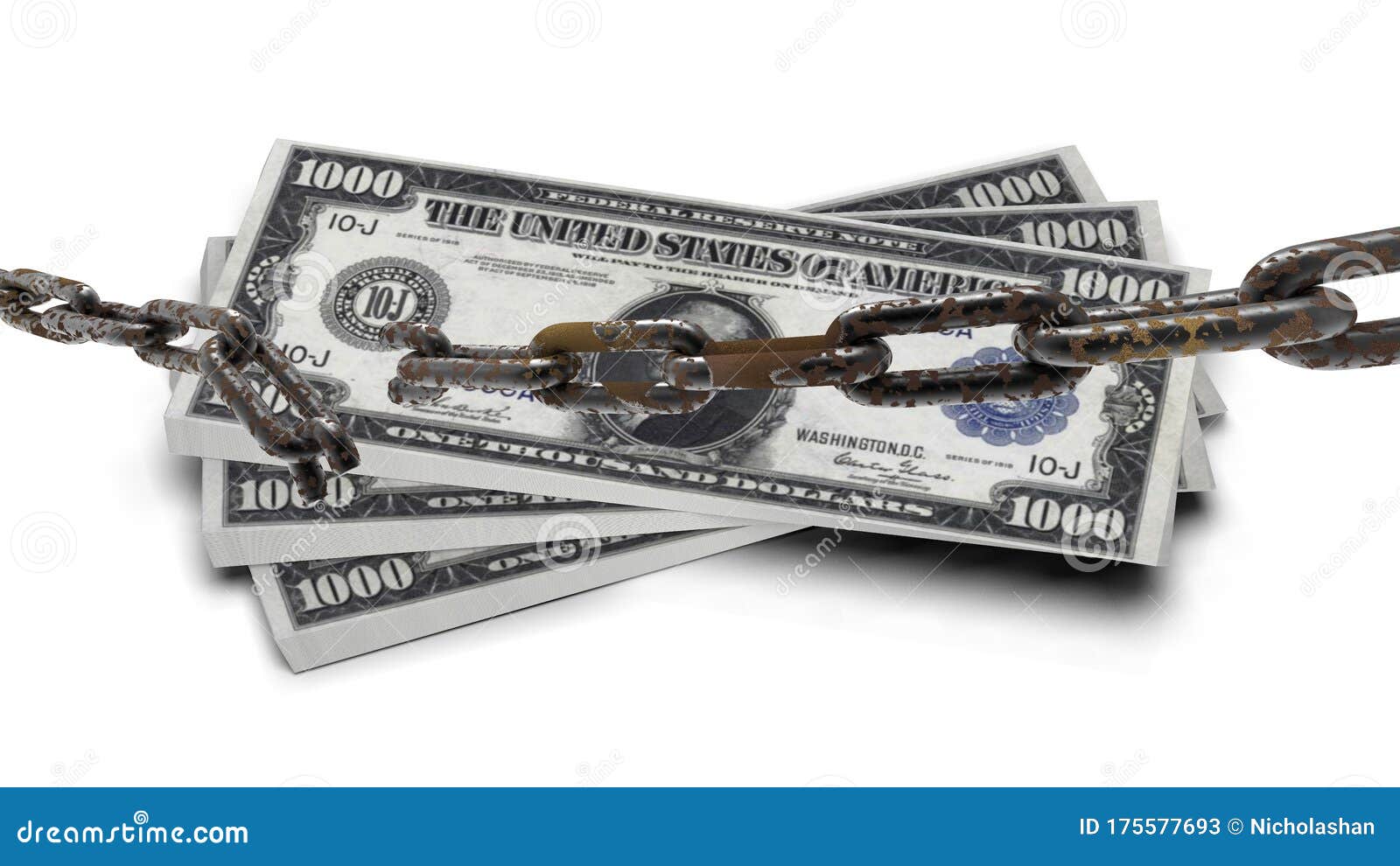 3d rendering of menoy supply chain broken
