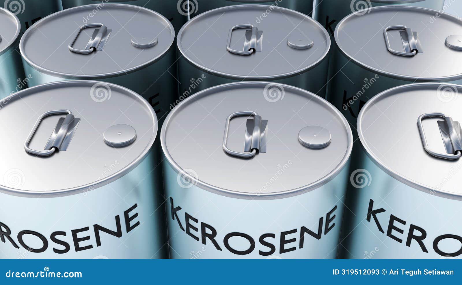 3d rendering of metal tin of kerosene