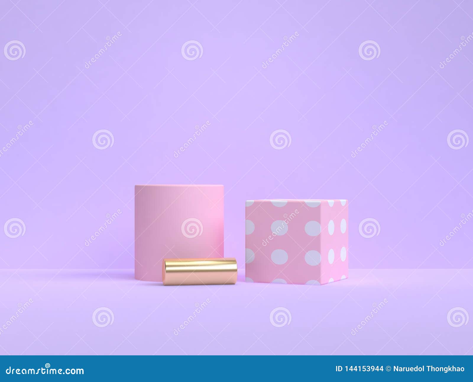 3d Render Minimal Pink Geometric Shape Violet-purple ...
